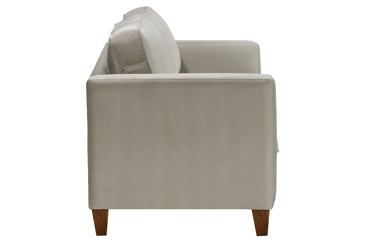 Canap� 3 places design velours gris clair LYRIC