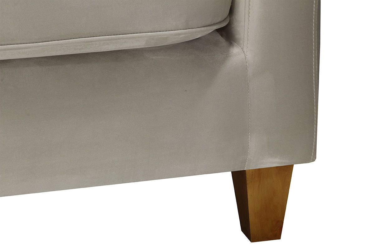 Canap� 3 places design velours gris clair LYRIC