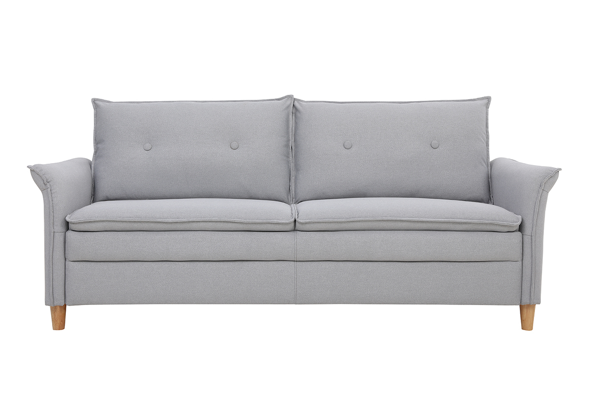 Canap� 3 places en tissu gris clair CLIFF