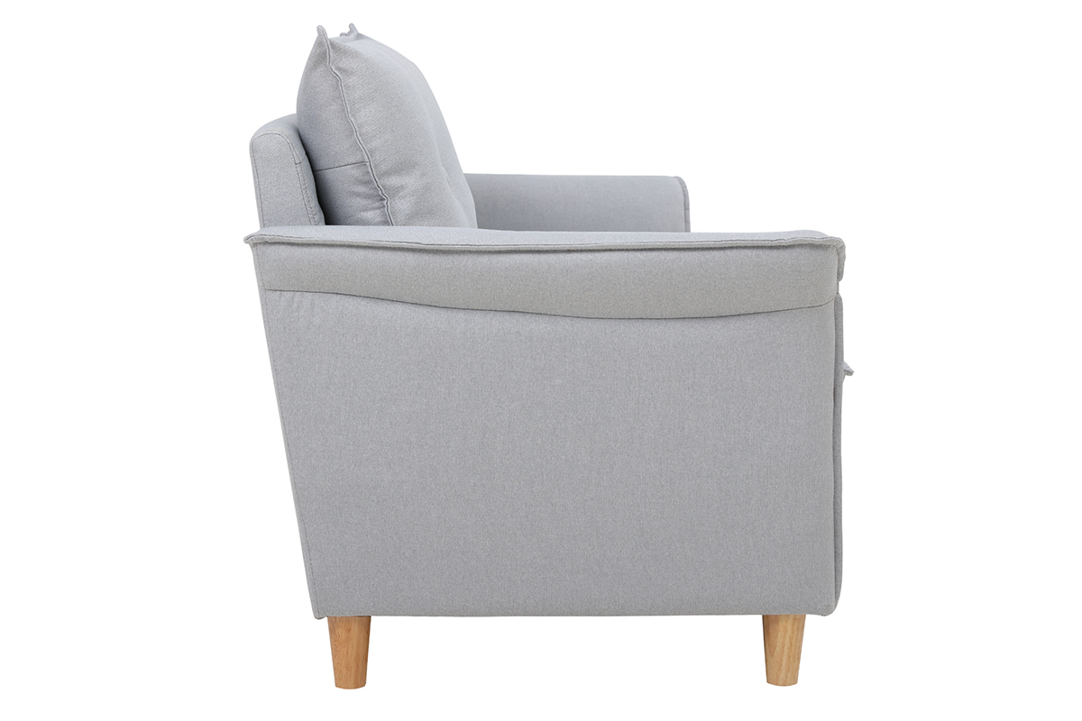 Canap� 3 places en tissu gris clair CLIFF