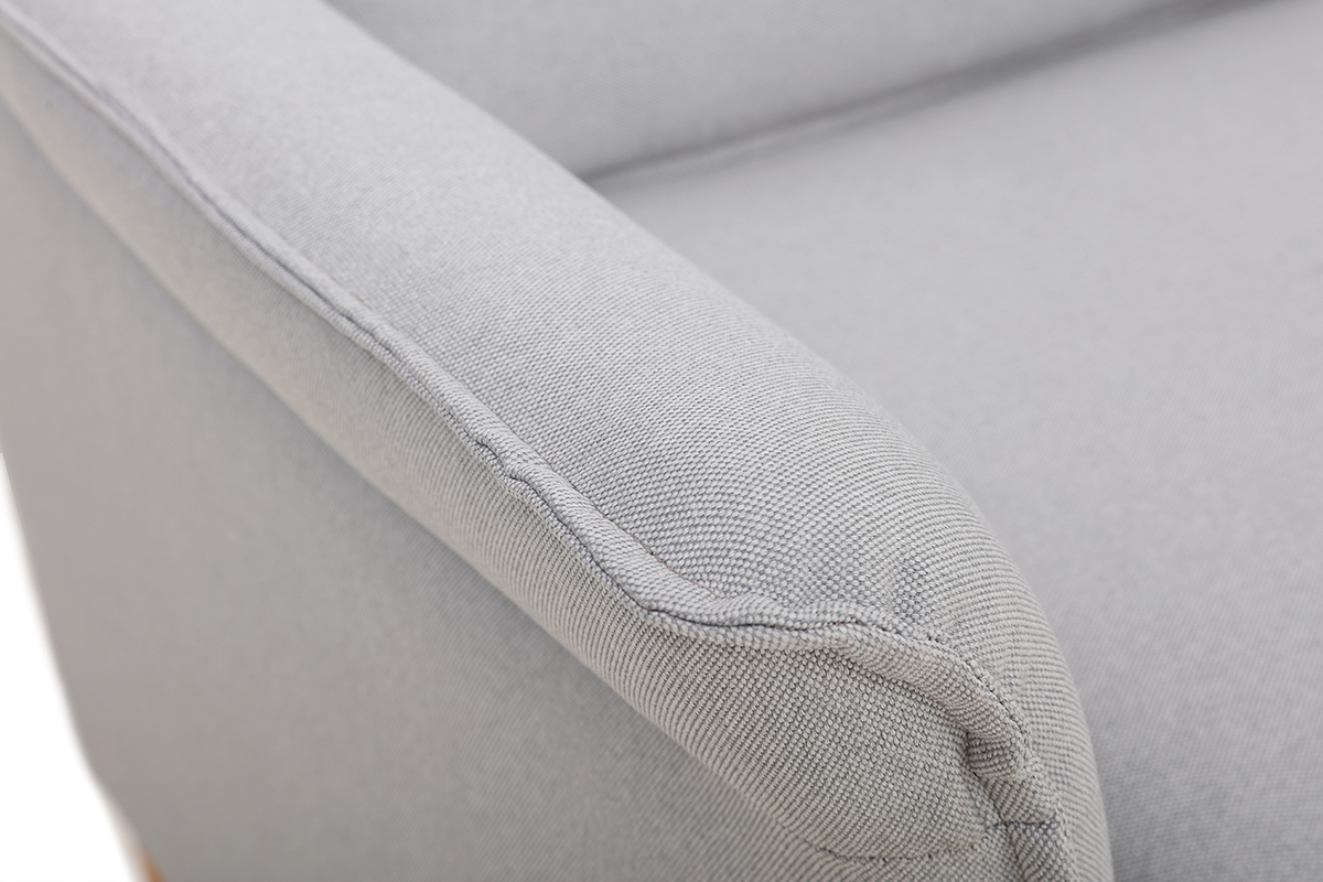 Canap� 3 places en tissu gris clair CLIFF