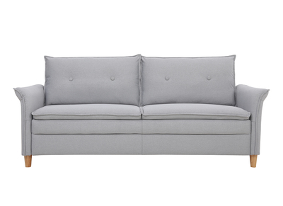 Canap&eacute; 3 places en tissu gris clair CLIFF