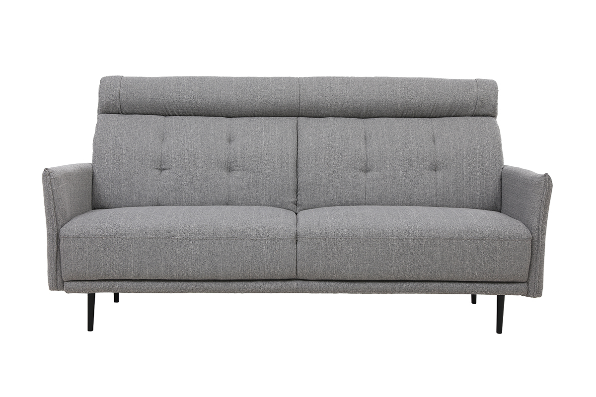 Canap� 3 places en tissu gris clair HIBA