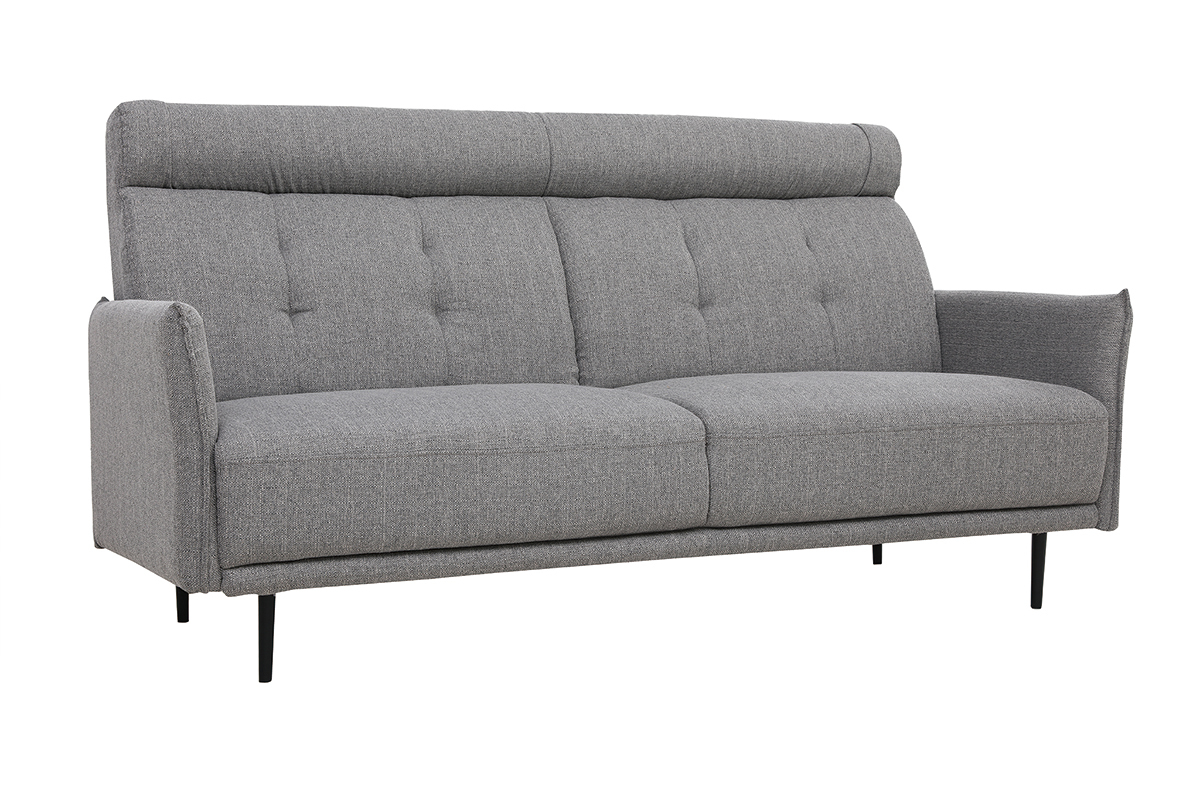 Canap� 3 places en tissu gris clair HIBA