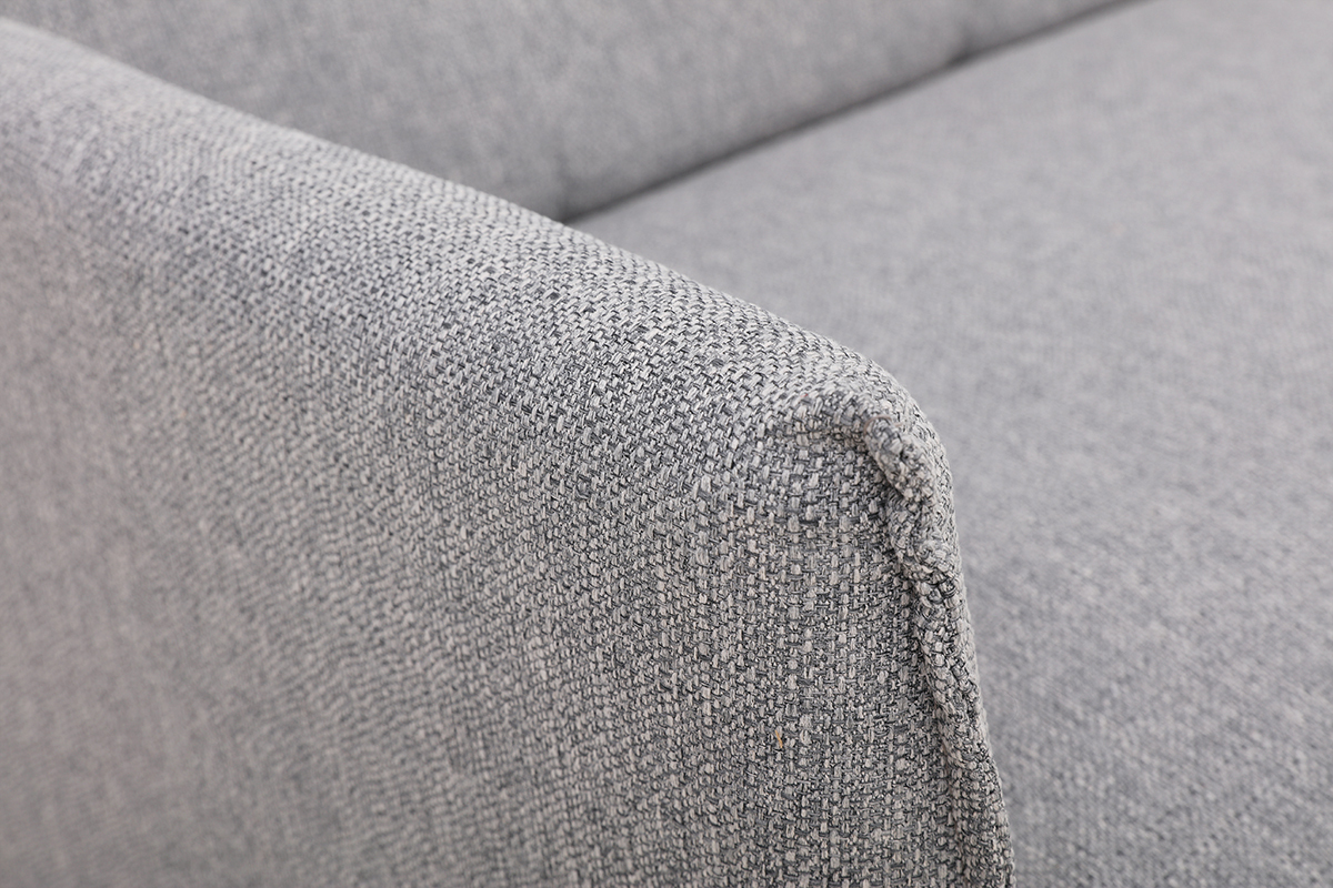 Canap� 3 places en tissu gris clair HIBA