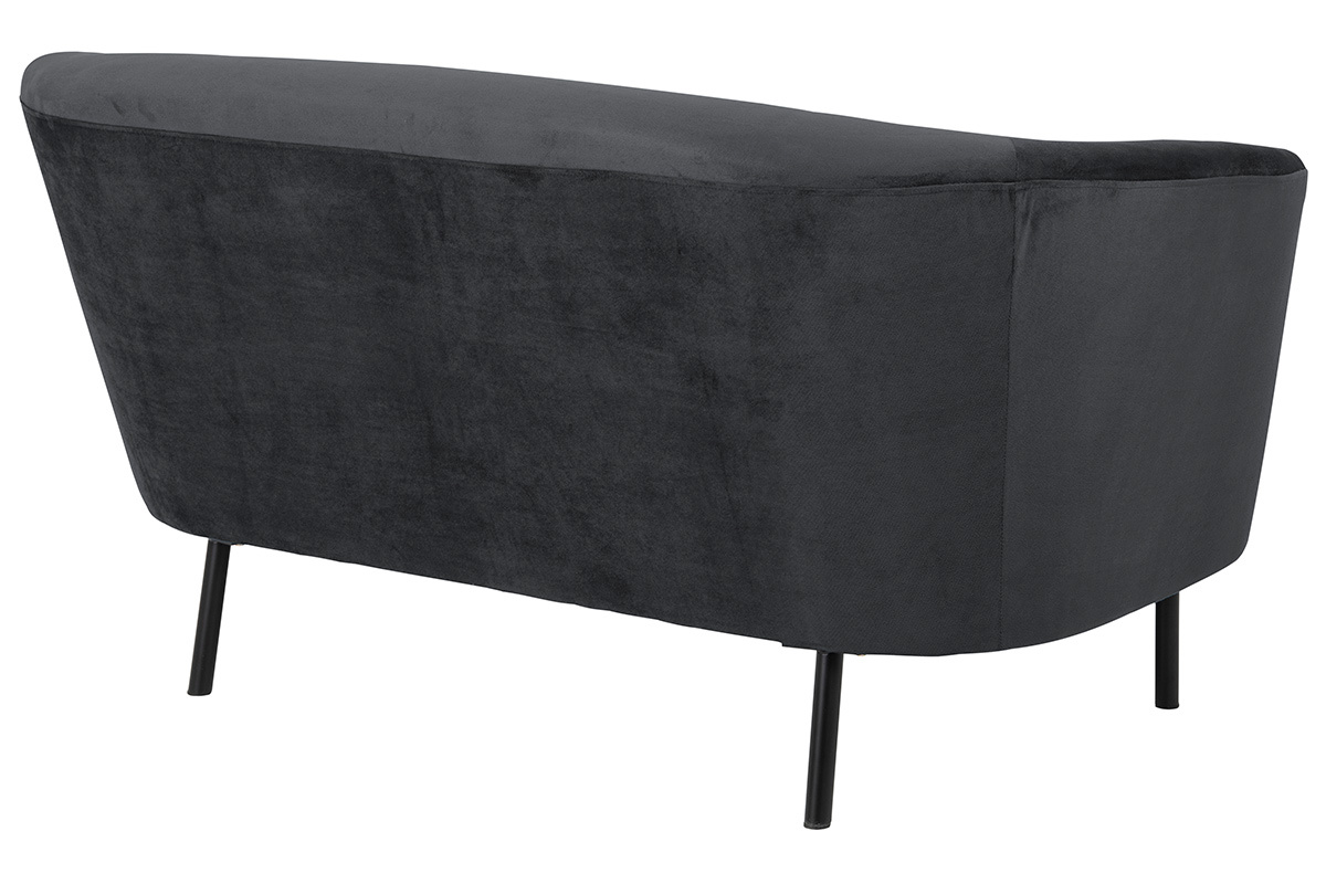 Canap� 3 places en velours gris et m�tal noir WARM