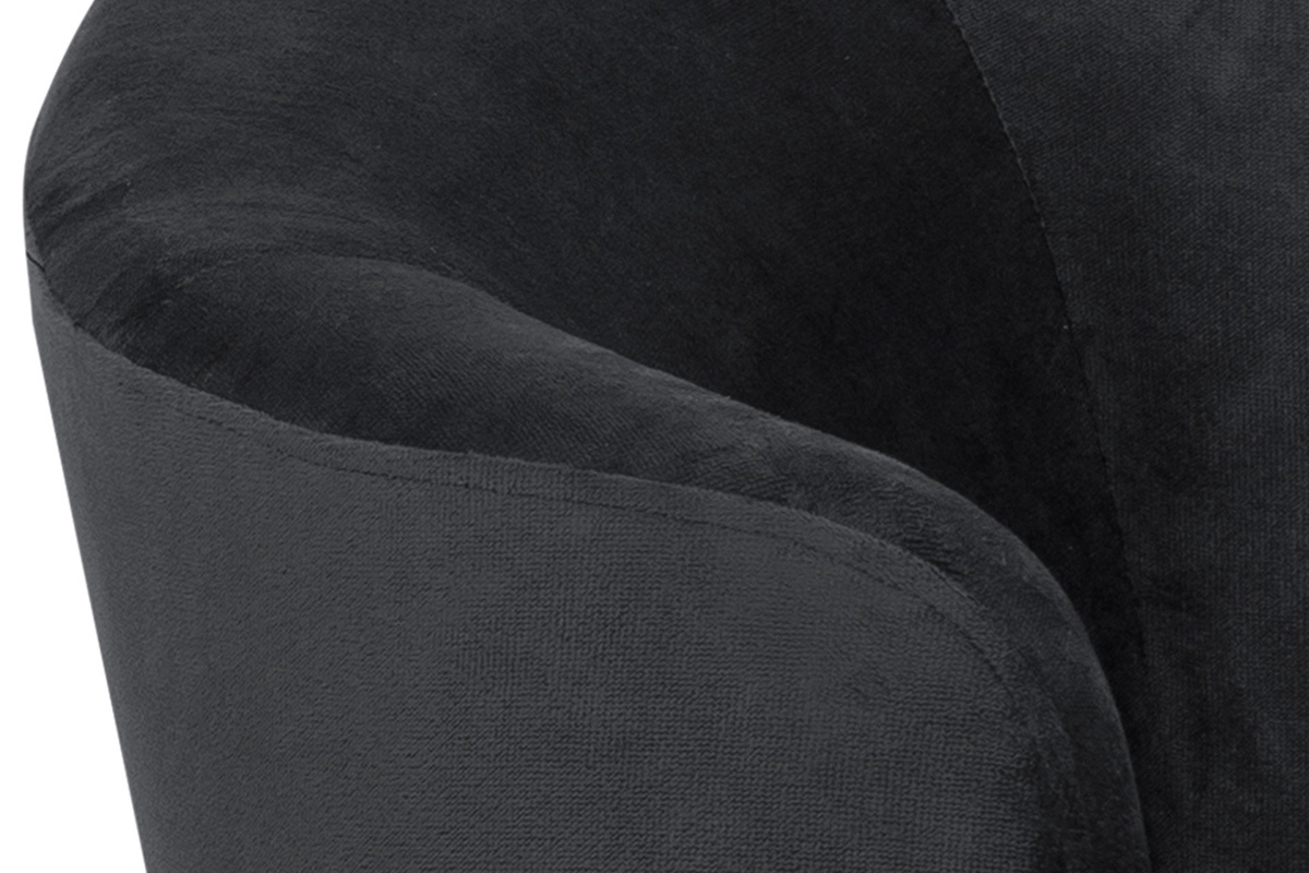 Canap� 3 places en velours gris et m�tal noir WARM