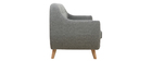 Canap&eacute; 3 places scandinave d&eacute;houssable gris clair et bois YNOK
