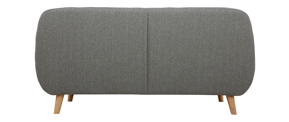 Canap� 3 places scandinave d�houssable gris clair et bois YNOK