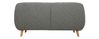 Canap&eacute; 3 places scandinave d&eacute;houssable gris clair et bois YNOK