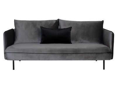 Canap&eacute; 3 places velours gris PIGALE