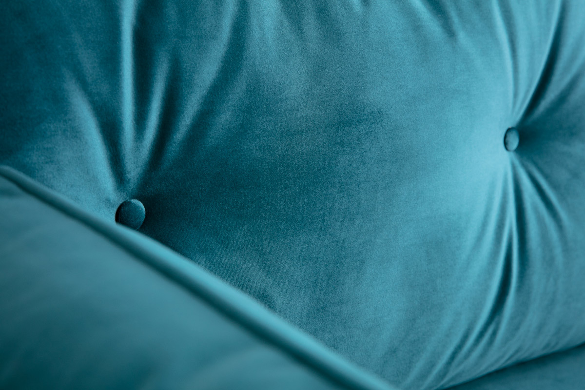 Canap� 3 places velours vert p�trole WILLIAM