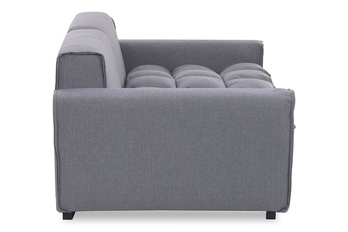 Canap� 4 places design tissu gris clair MELLOW