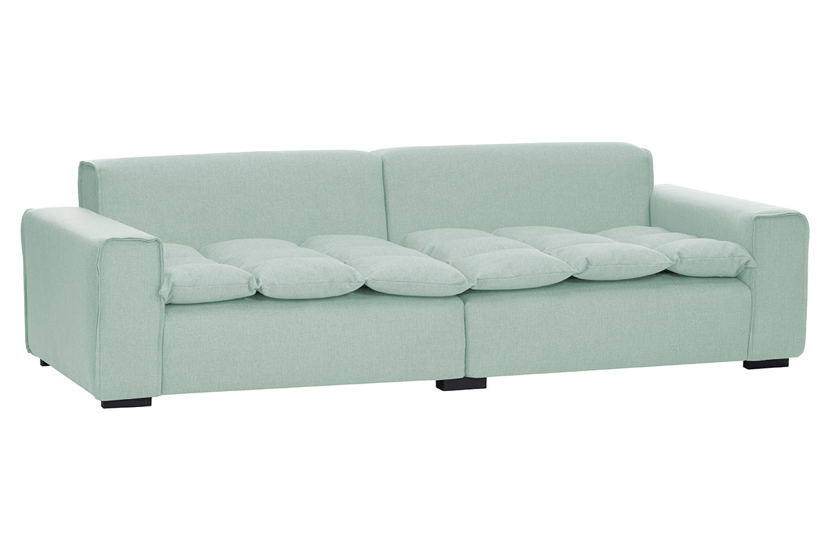 Canap� 4 places design tissu vert d'eau MELLOW