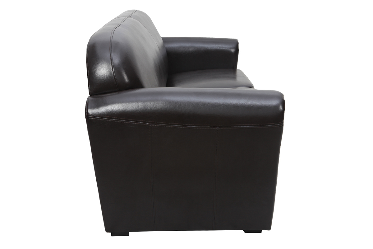 Canap Club convertible cuir marron fonc 3 places - cuir de vachette