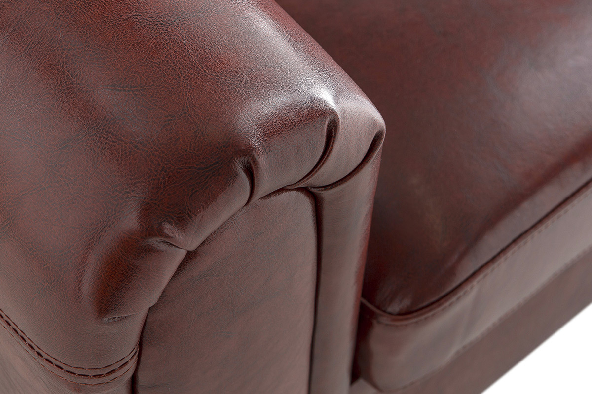 Canap� Club cuir marron clair 2 places - cuir de vachette