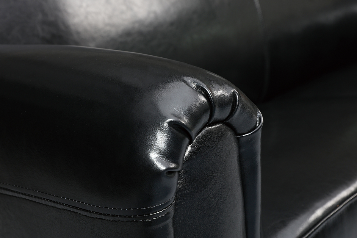 Canap� Club cuir noir 3 places - cuir de vachette