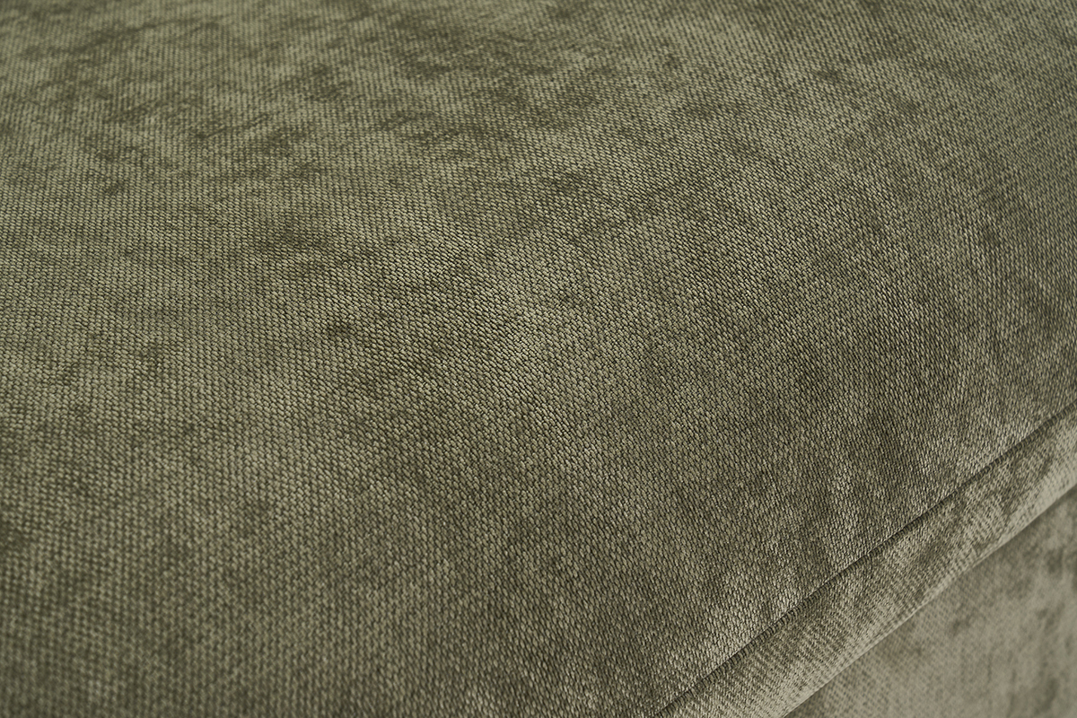 Canap� convertible 2 places en tissu effet velours textur� vert kaki PAULIN