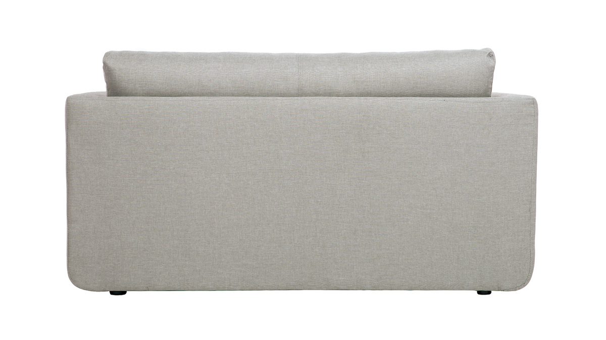 Canap convertible 2 places en tissu gris clair LEON