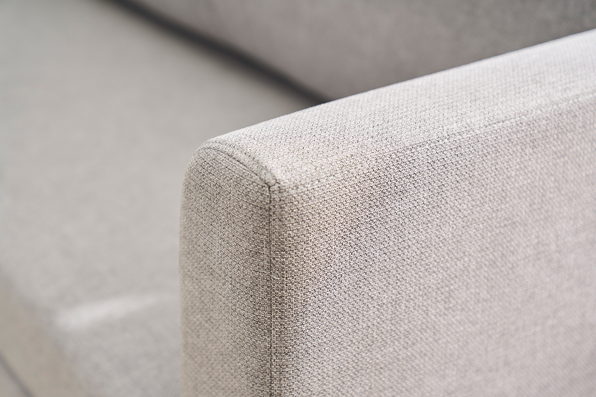 Canap� convertible 2 places en tissu gris clair LEON