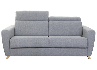 Canap&eacute; convertible 3 places avec t&ecirc;ti&egrave;res ajustables gris GOYA