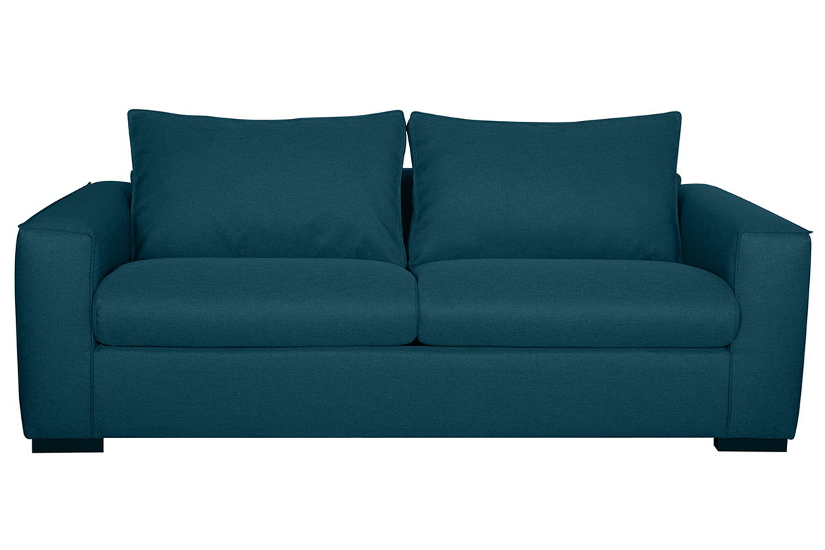 Canap� convertible 3 places bleu canard matelas 10 cm BOLI