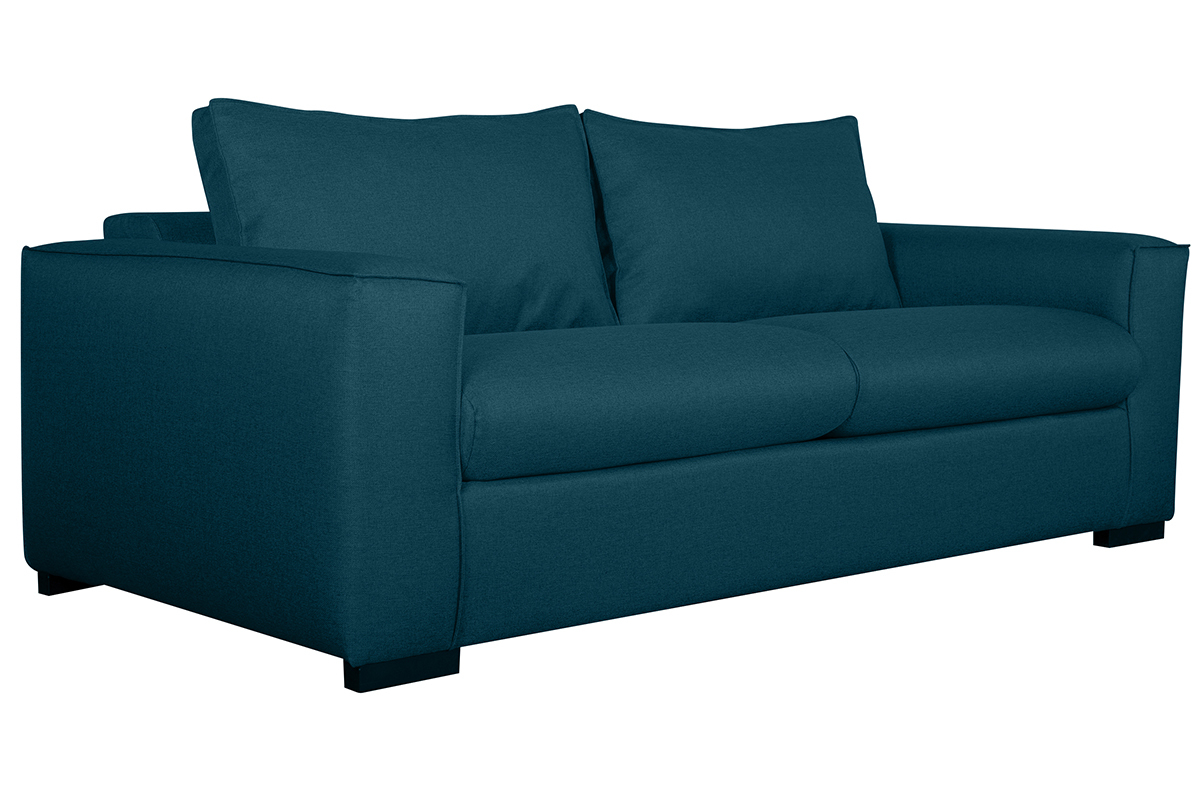 Canap� convertible 3 places bleu canard matelas 10 cm BOLI