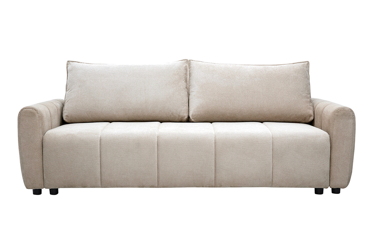 Canap� convertible 3 places en tissu chenille beige FOLDY