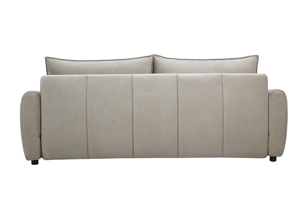 Canap� convertible 3 places en tissu chenille beige FOLDY