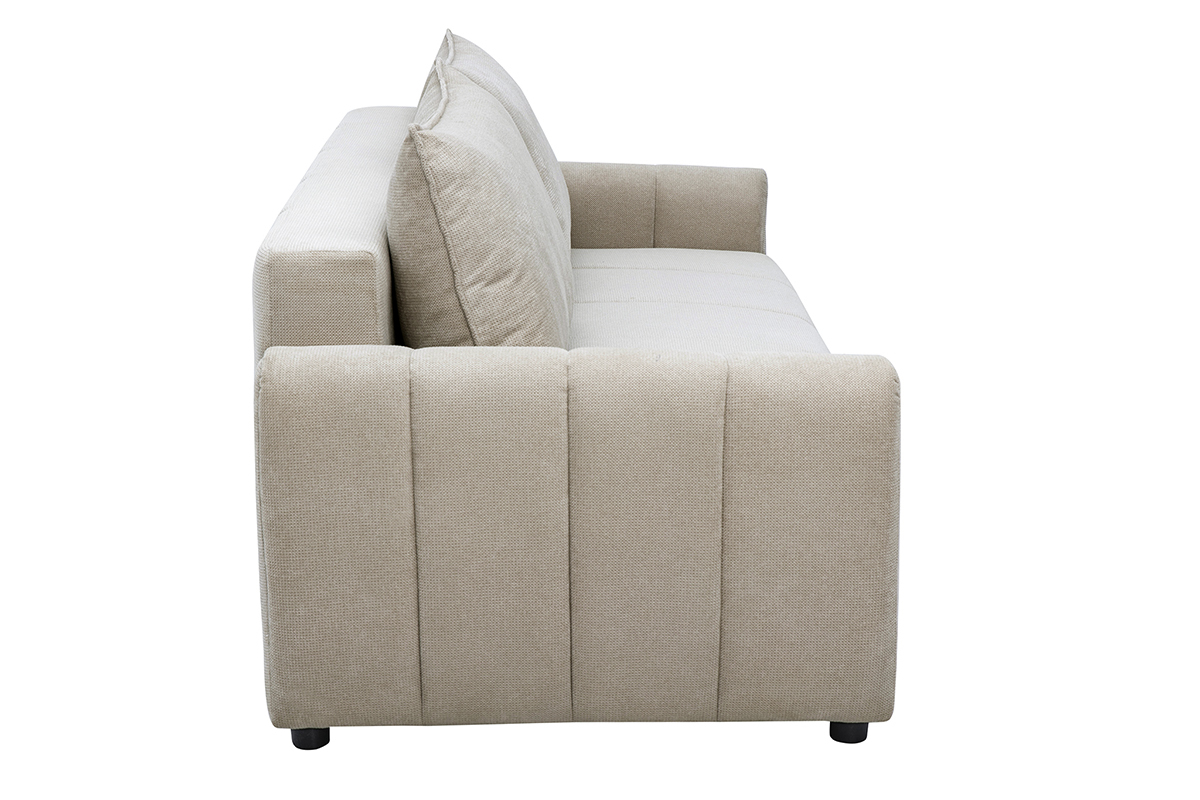 Canap� convertible 3 places en tissu chenille beige FOLDY