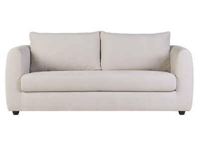 Canapé convertible 3 places en tissu effet velours beige HARLO