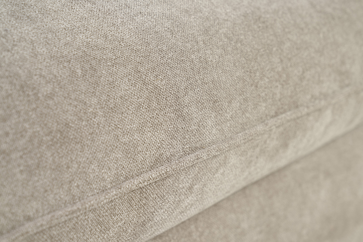 Canap� convertible 3 places en tissu effet velours taupe avec matelas 12 cm ARMAND