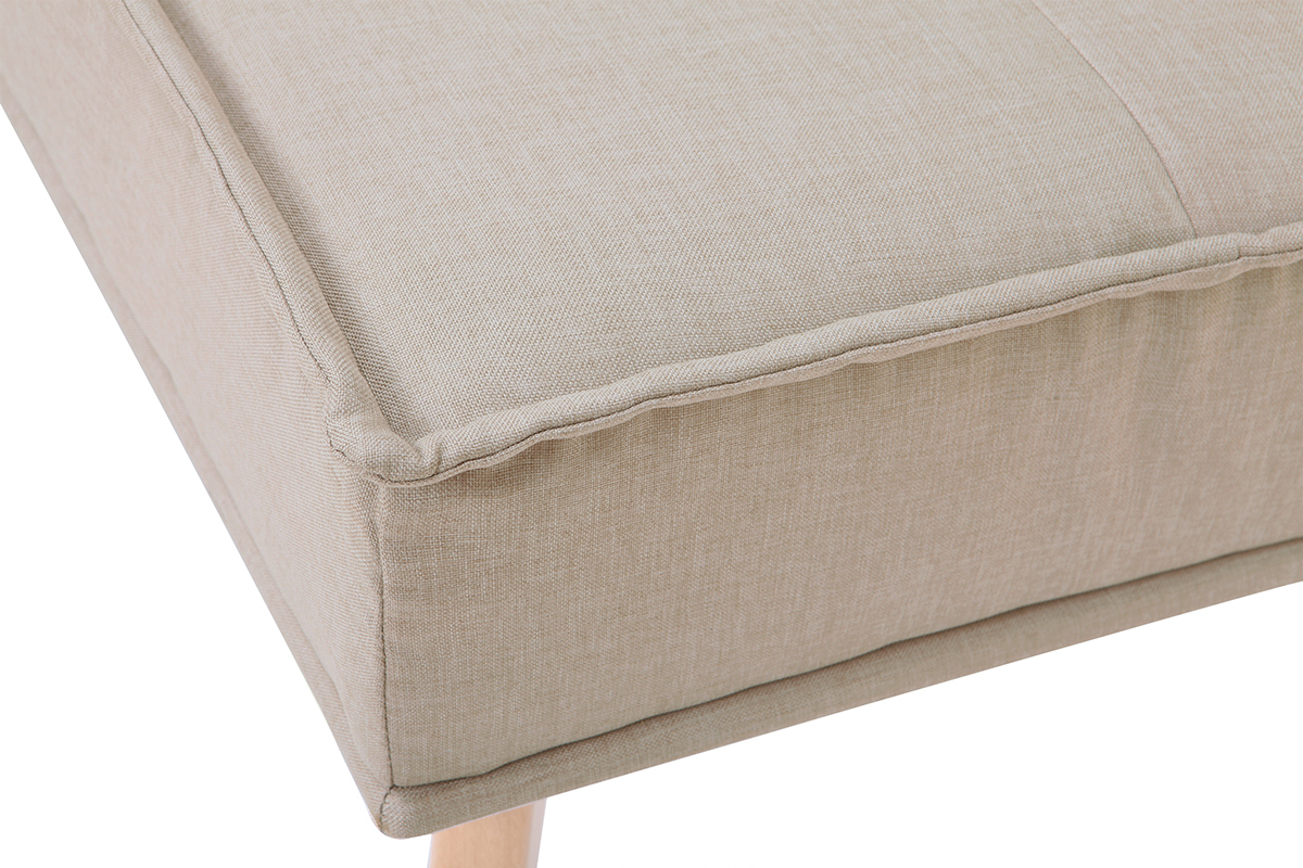 Canap� convertible 3 places en tissu naturel et bois SHANTI