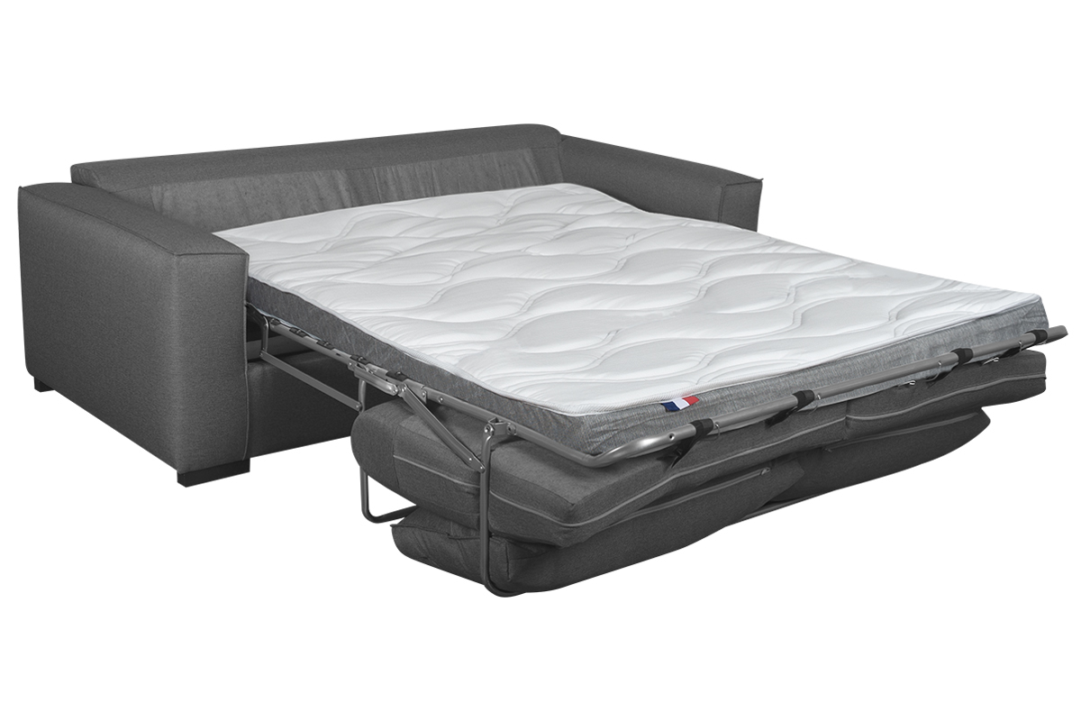 Canap� convertible 3 places gris chin� matelas 10 cm BOLI