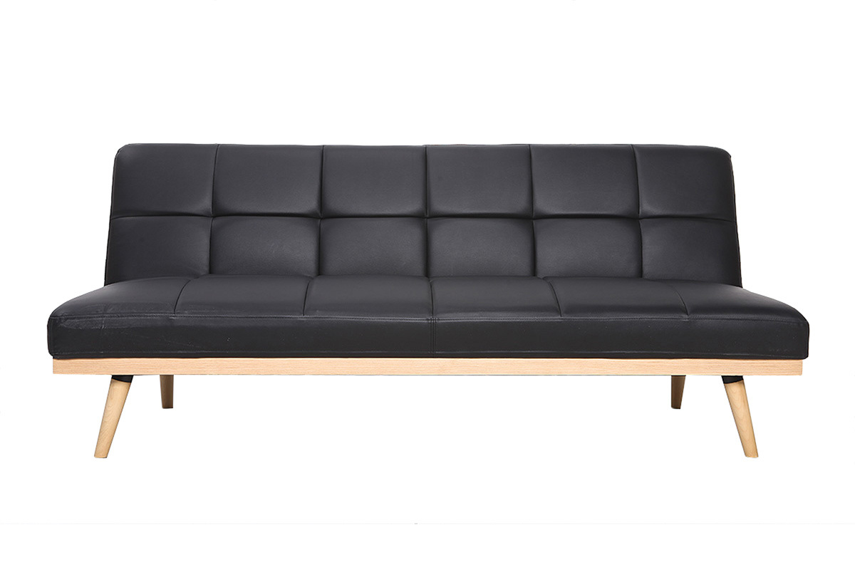 Canap convertible 3 places noir SIKKO