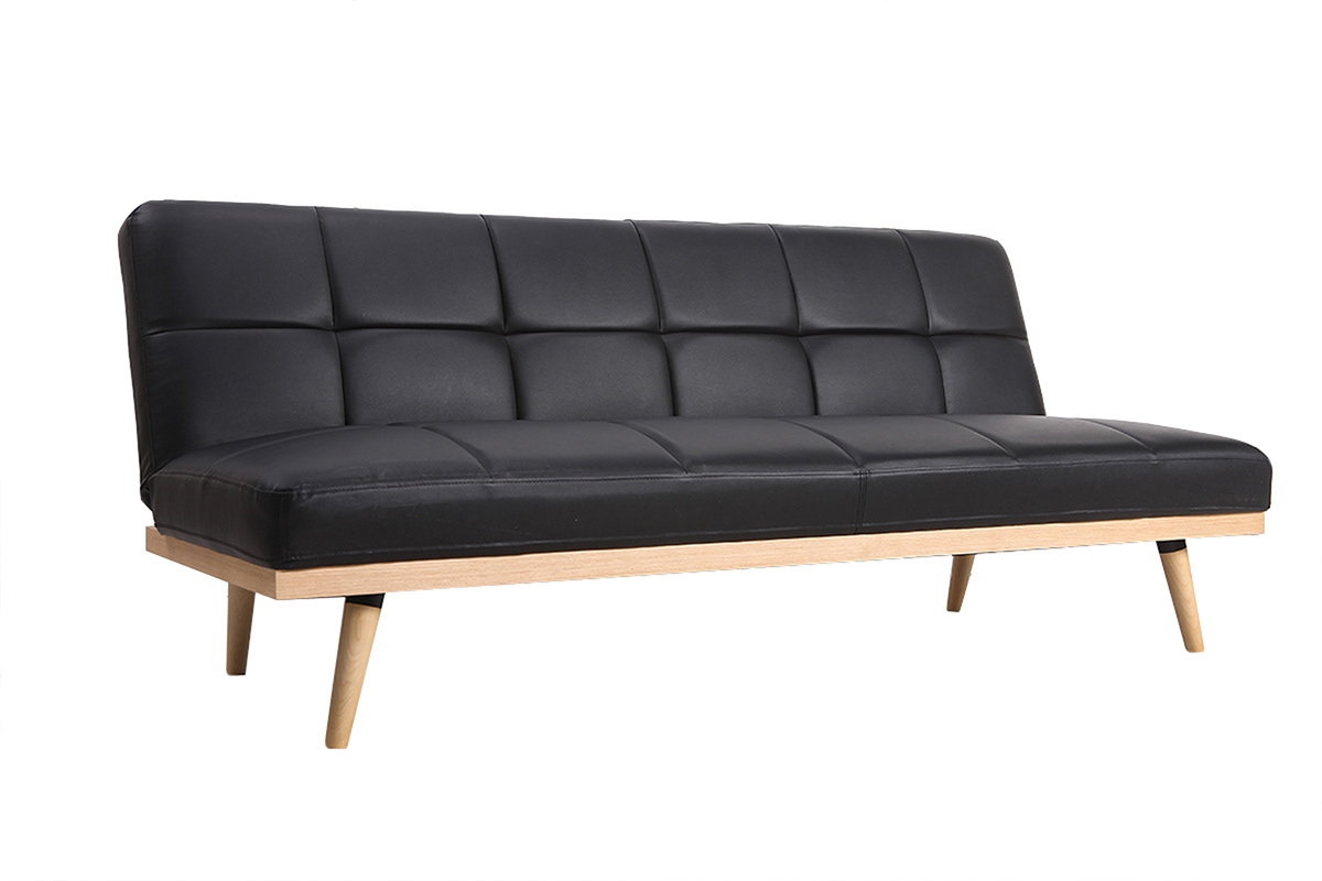 Canap convertible 3 places noir SIKKO