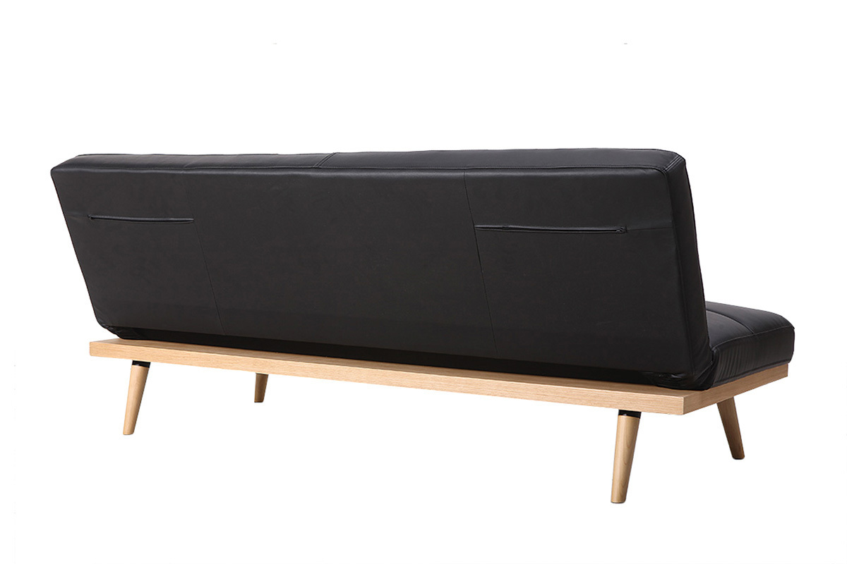 Canap convertible 3 places noir SIKKO