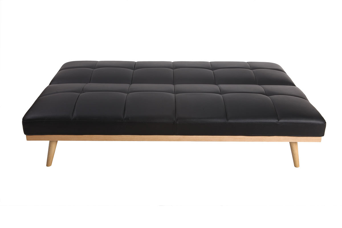 Canap convertible 3 places noir SIKKO