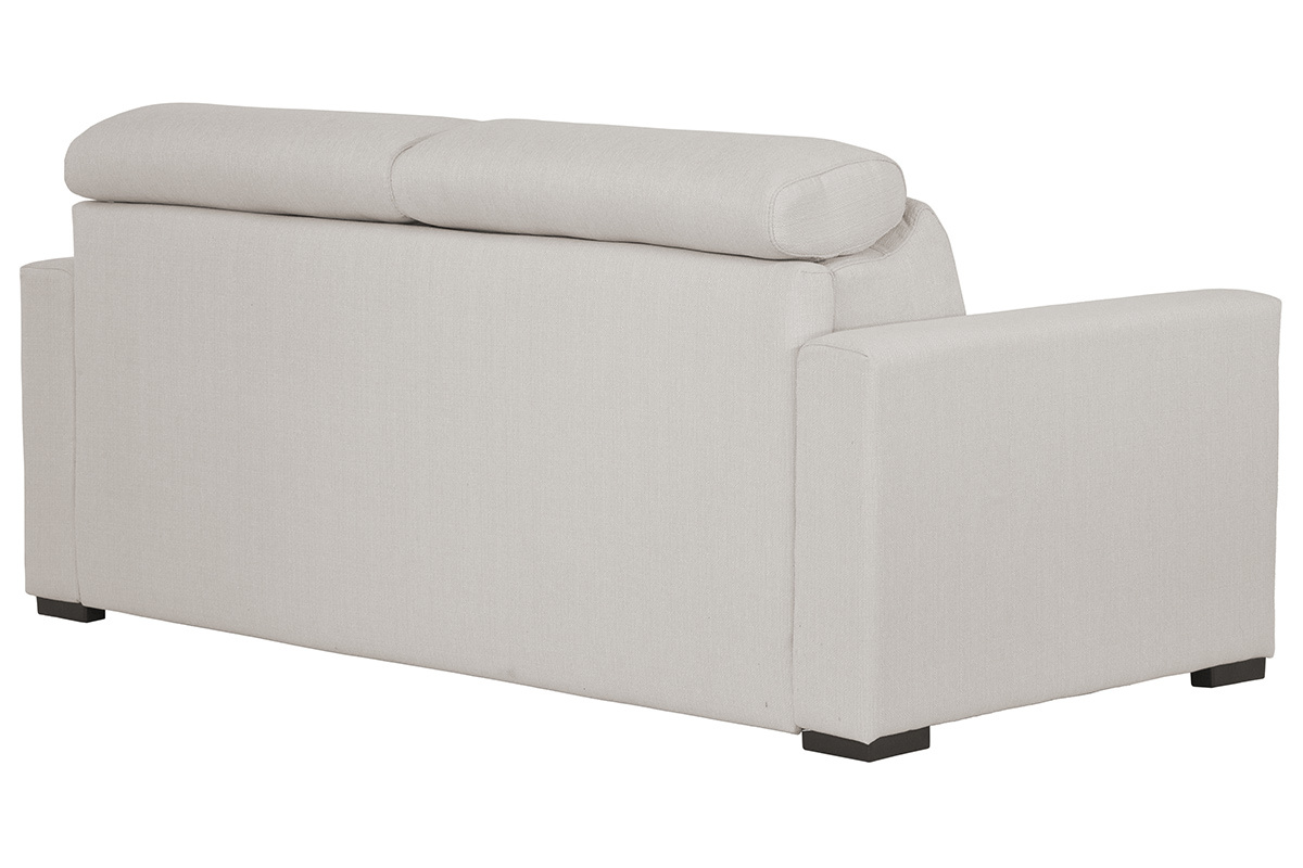 Canap� convertible contemporain avec t�ti�res ajustables beige avec matelas 12 cm NORO