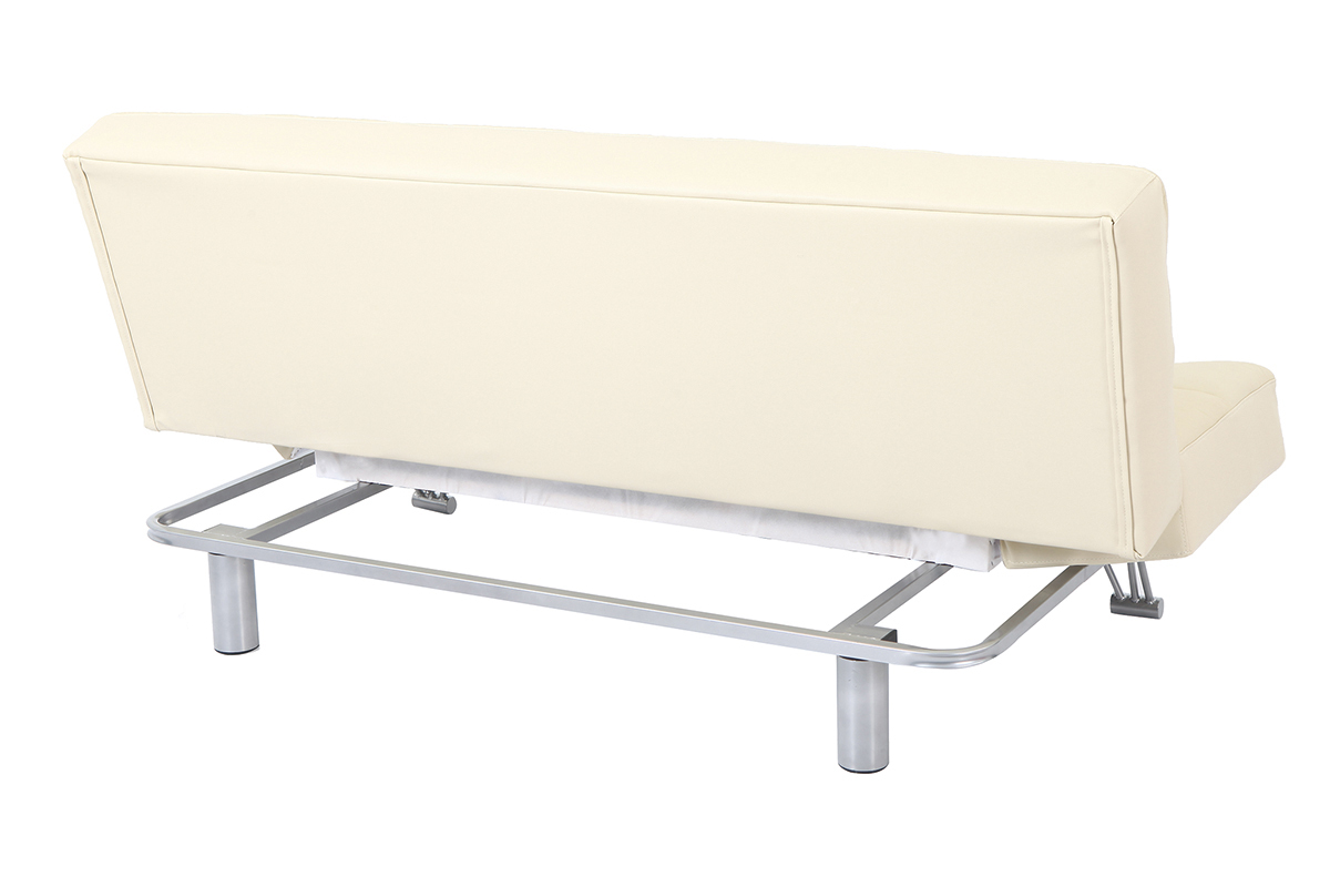 Canap� convertible cuir 3 places beige MANHATTAN - cuir de vache