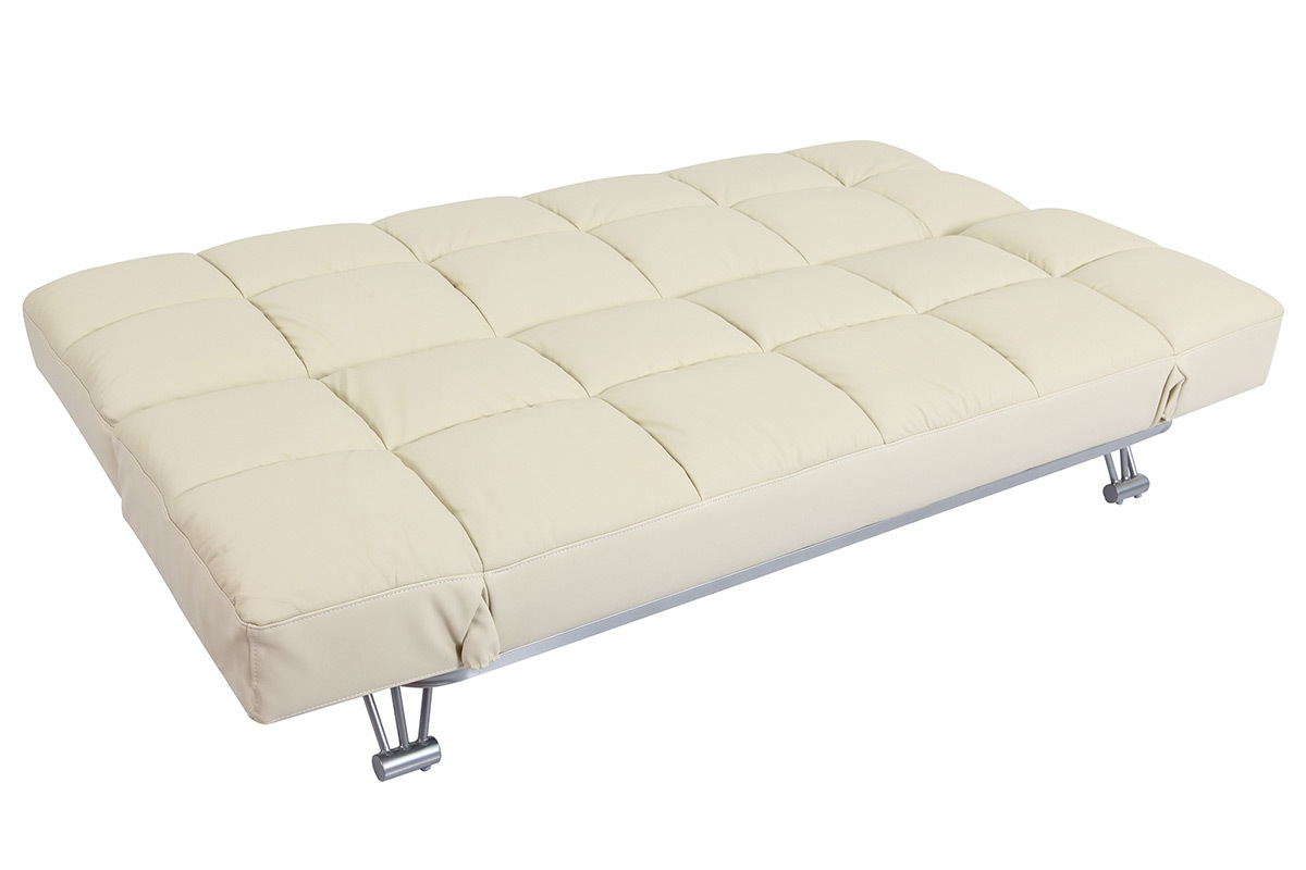 Canap� convertible cuir 3 places beige MANHATTAN - cuir de vache
