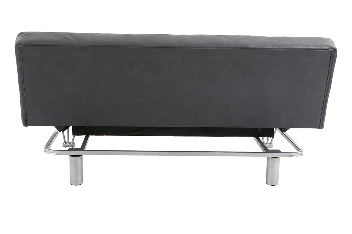 Canap� convertible cuir 3 places gris MANHATTAN - cuir de vache