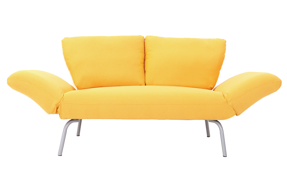 Canap� convertible design 2 places jaune ELMER