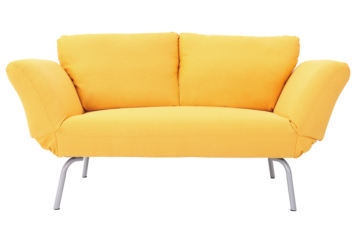 Canap� convertible design 2 places jaune ELMER