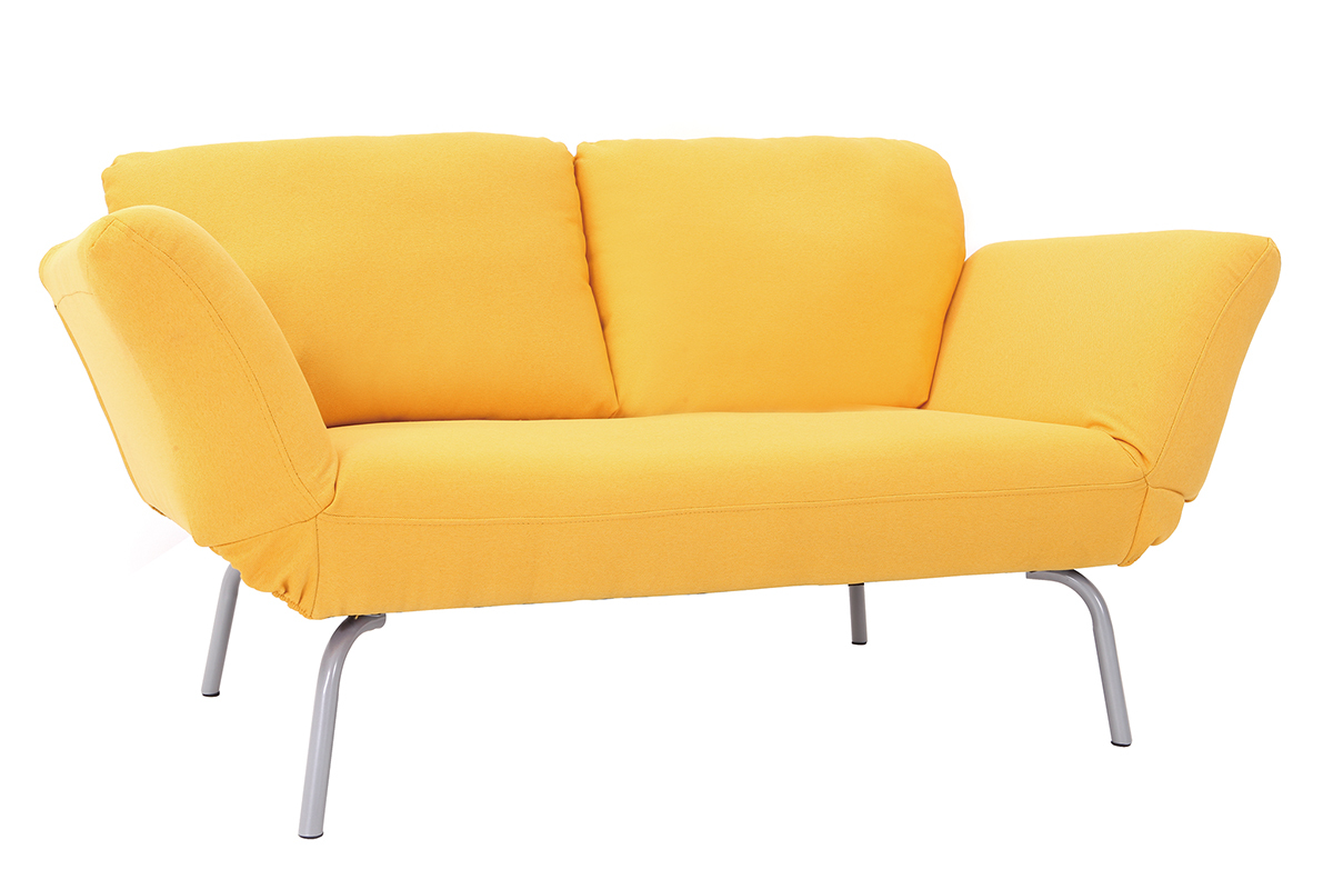 Canap� convertible design 2 places jaune ELMER