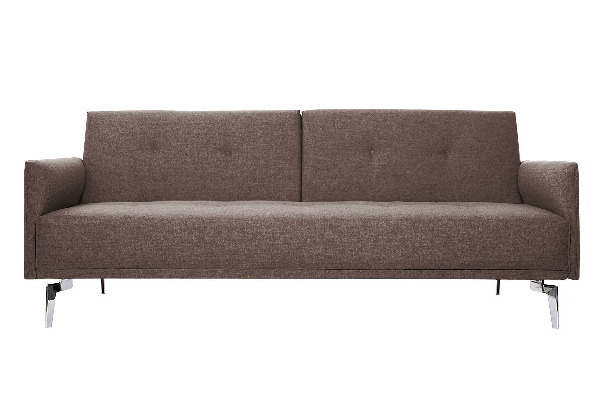 Canap� convertible design 3 places marron clair ELIN