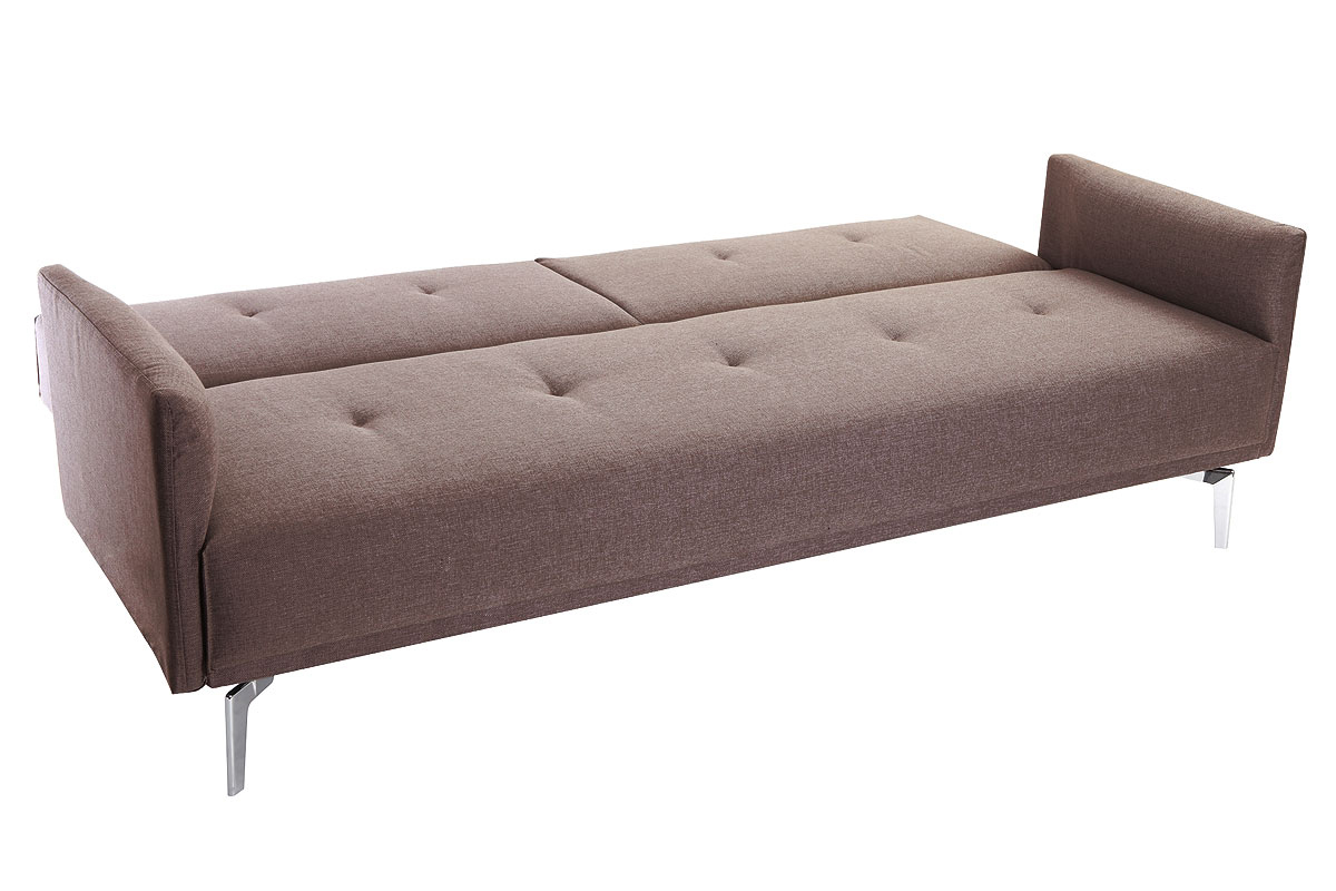 Canap� convertible design 3 places marron clair ELIN
