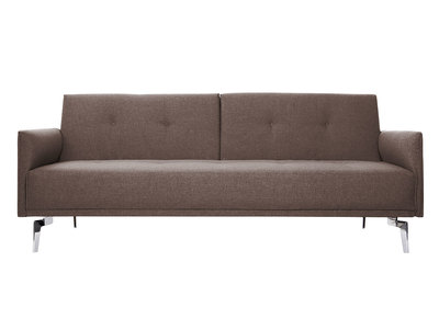Canap&eacute; convertible design 3 places marron clair ELIN