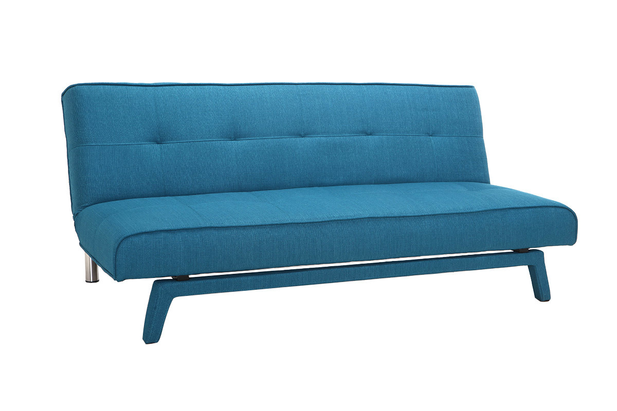 Canap convertible design 3 places tissu bleu canard BUCK