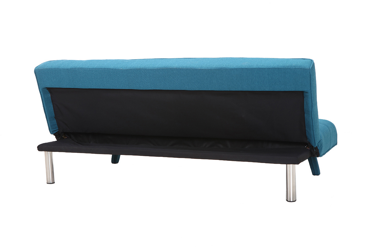 Canap convertible design 3 places tissu bleu canard BUCK